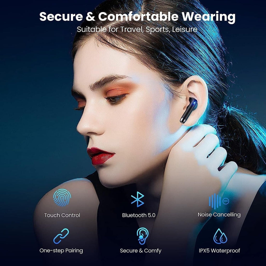Black TWS Wireless Bluetooth 5.0 Earbuds with Charging Case S1451