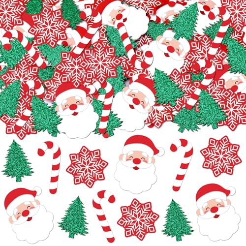 Christmas Confetti Glitter Tree Decorations Santa Claus Snowflakes Candy Canes Sprinkles P286461
