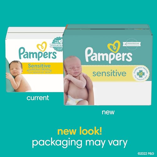 Pampers Sensitive Baby Wipes, Water Based, Hypoallergenic and Unscented, 16 Flip-Top Packs (1344 Wipes Total) S848