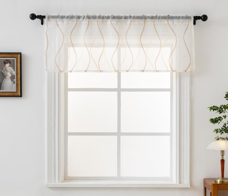 White W52 X L18 Inch Voile Curtain Valance F888978