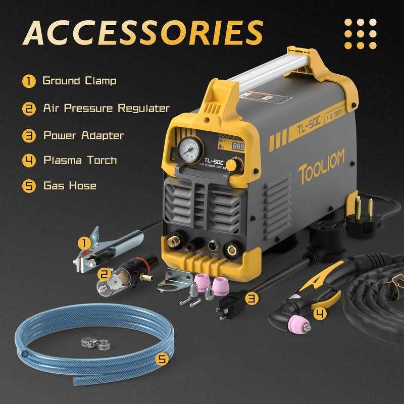 50A Non-Touch Pilot Arc Air Plasma Cutter Dual Voltage 110v/220v IGBT Inverter Metal Cutting Machine 1/2 Clean Cut G281078