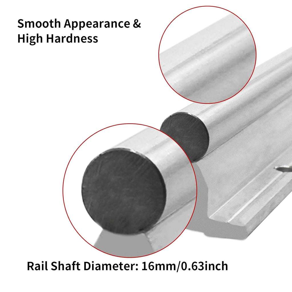 2X SBR16-2000mm Linear Slide Rail and 4X SBR16UU Carriage Bearing Block P396666