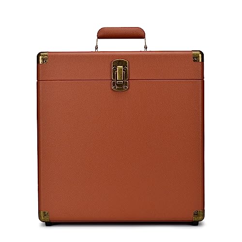 Retro Vinyl Record Storage Carrying Case, Holds 30 Albums, Large Size Carrier Suitcase D732