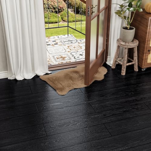 24-Pack Black Vinyl Plank Flooring 6"x36" Self Adhesive D623474