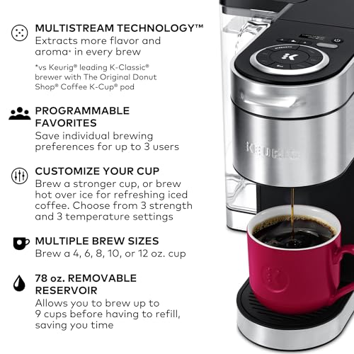 Single Serve K-Cup Pod Coffee Maker, 78oz Removable Reservoir, Stainless Steel V9093