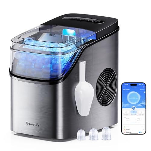 Smart Ice Maker Countertop, 26lbs/24Hrs, 3 Sizes, Silver K311968