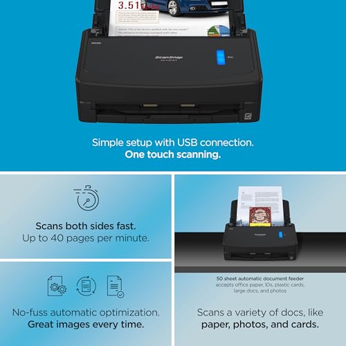 Black Color Document Scanner with Auto Document Feeder O8412