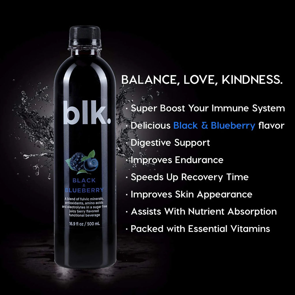 Black & Blueberry Fulvic Enriched Mineral Bottled Water 16.9oz (12 Pack) G7249