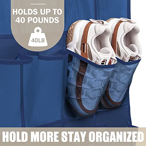 35 Mesh Pockets Blue Hanging Shoe Organizer C72651