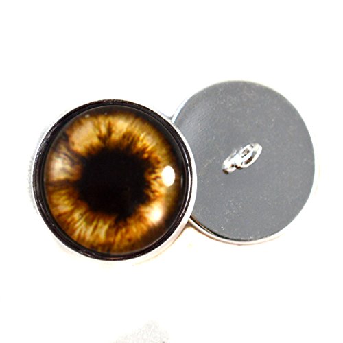 Brown Teddy Bear Glass Eye Cabochons Sew On Glass Eyes Buttons with Loop (10mm) P637114