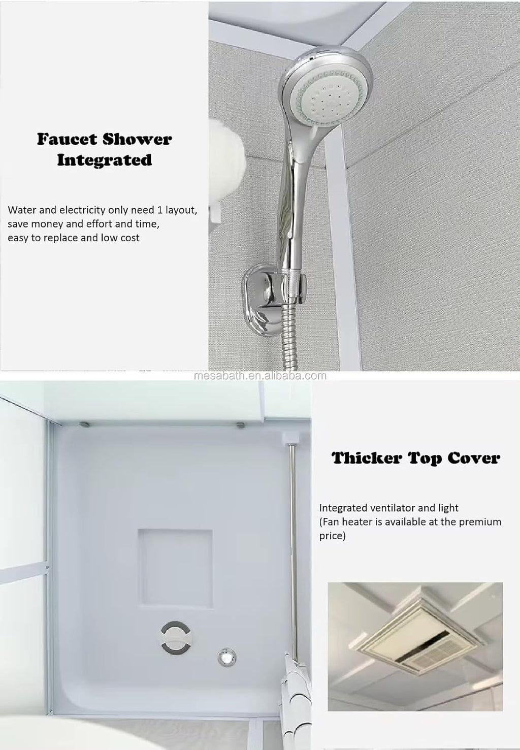 Prefab Bathroom Unit Toilet Shower Cubicle Set F5074