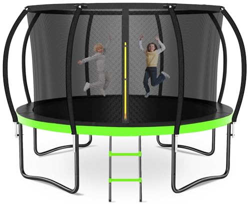 12FT 14FT 16FT Outdoor Trampoline with Ladder & Safety Net S646