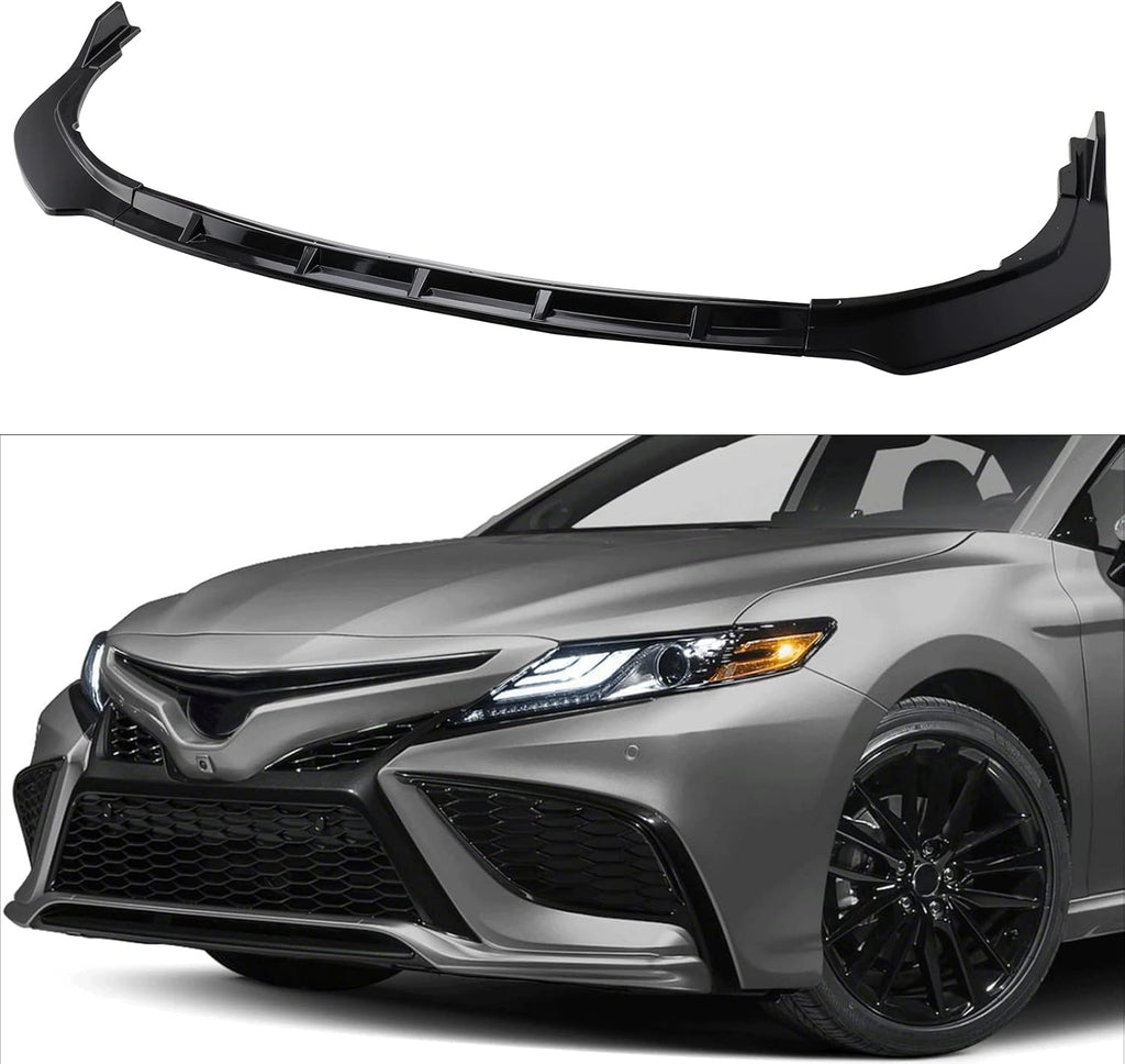 3Pcs Front Bumper Lip ABS Glossy Black Front Splitter Spoiler Pack of 2 E23799