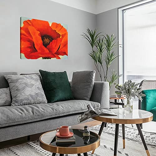 Red Flowers Canvas Wall Art Poster 12x08inch Unframe-Style G65097