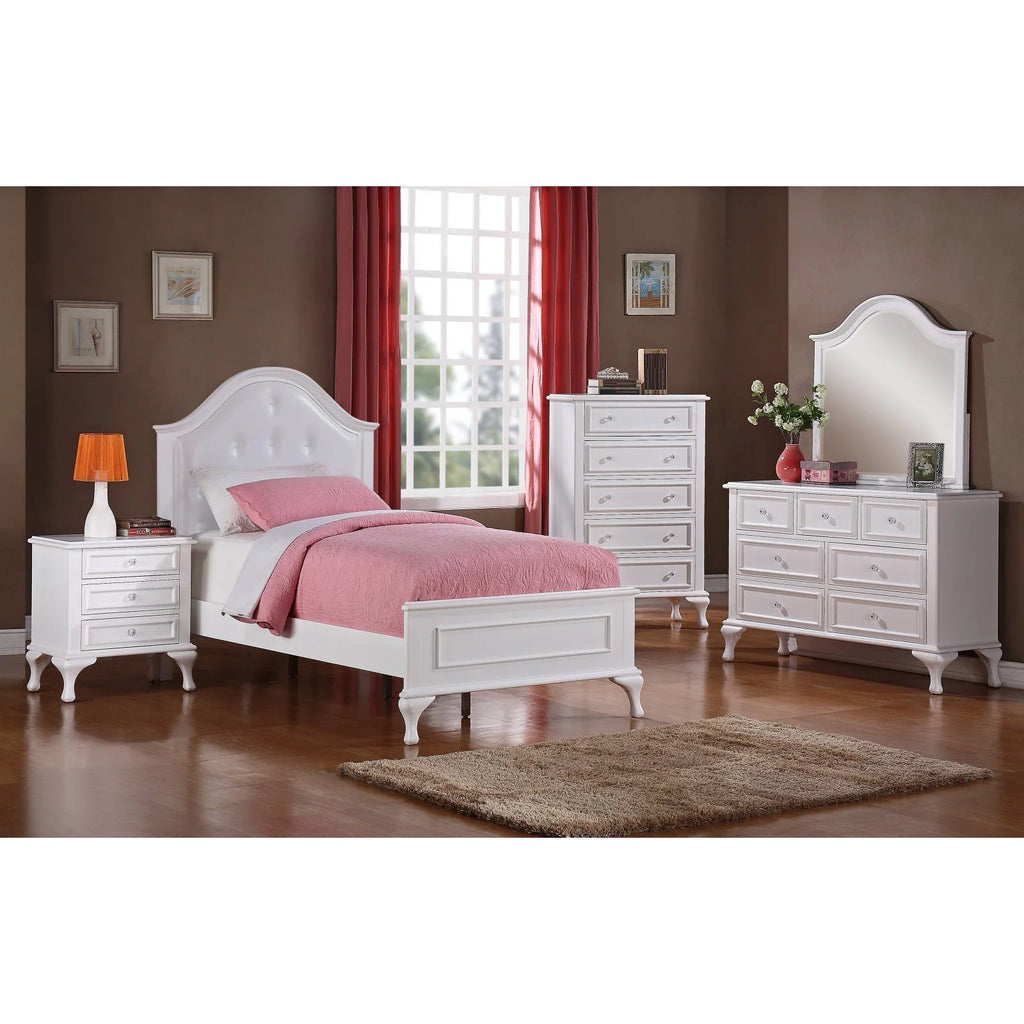 White 3 Drawer Nightstand I5073