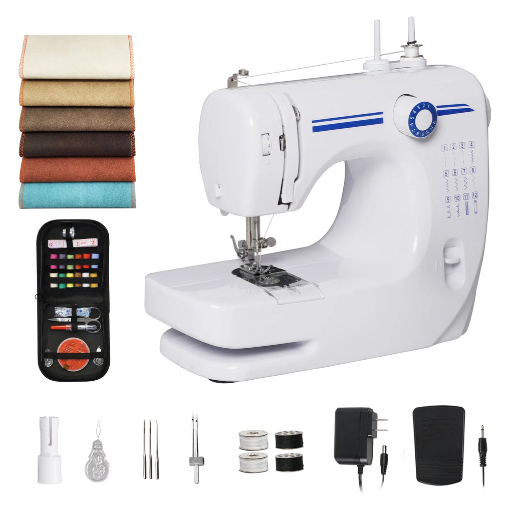 Portable Mini Sewing Machine, Blue, 12 Built-in Stitches P5073