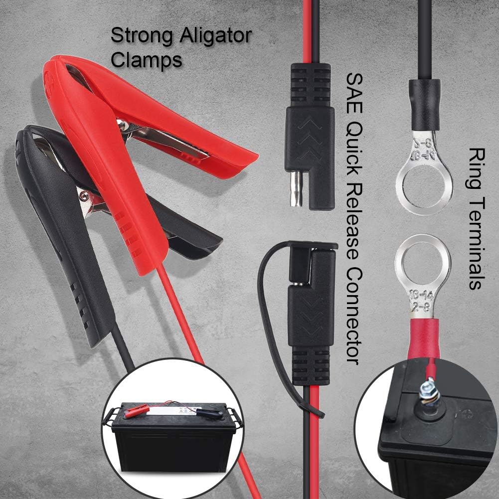 12V Automatic Smart Battery Charger Automotive Maintainer 7-Stages Trickle Charger with Terminal Cleaning Brush N6989