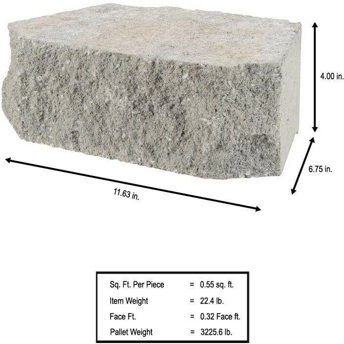 Landscape Retaining Wall Block 4 in. x 11.75 in. x 6.75 in. Textured A8340