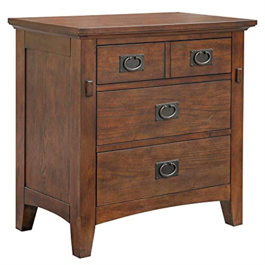 3-Drawer Solid Wood Nightstand in Amish Brown E541
