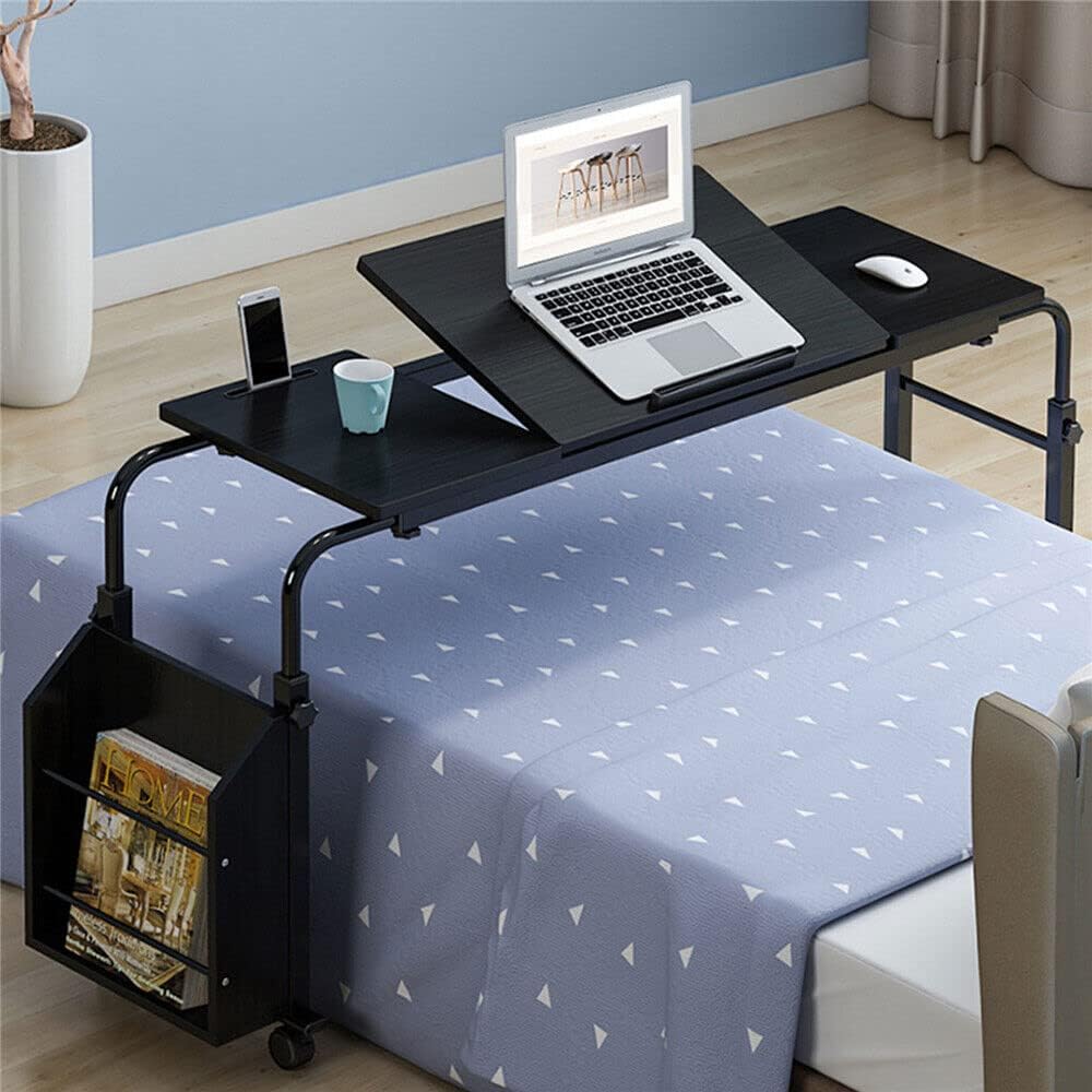 Adjustable Height Length Overbed Table with Wheels and Tilt Tabletop X72628