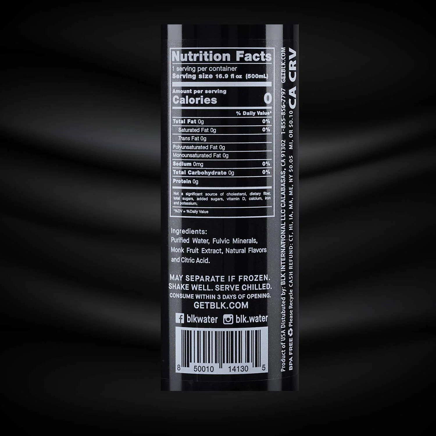 Black & Blueberry Fulvic Enriched Mineral Bottled Water 16.9oz (12 Pack) G7249