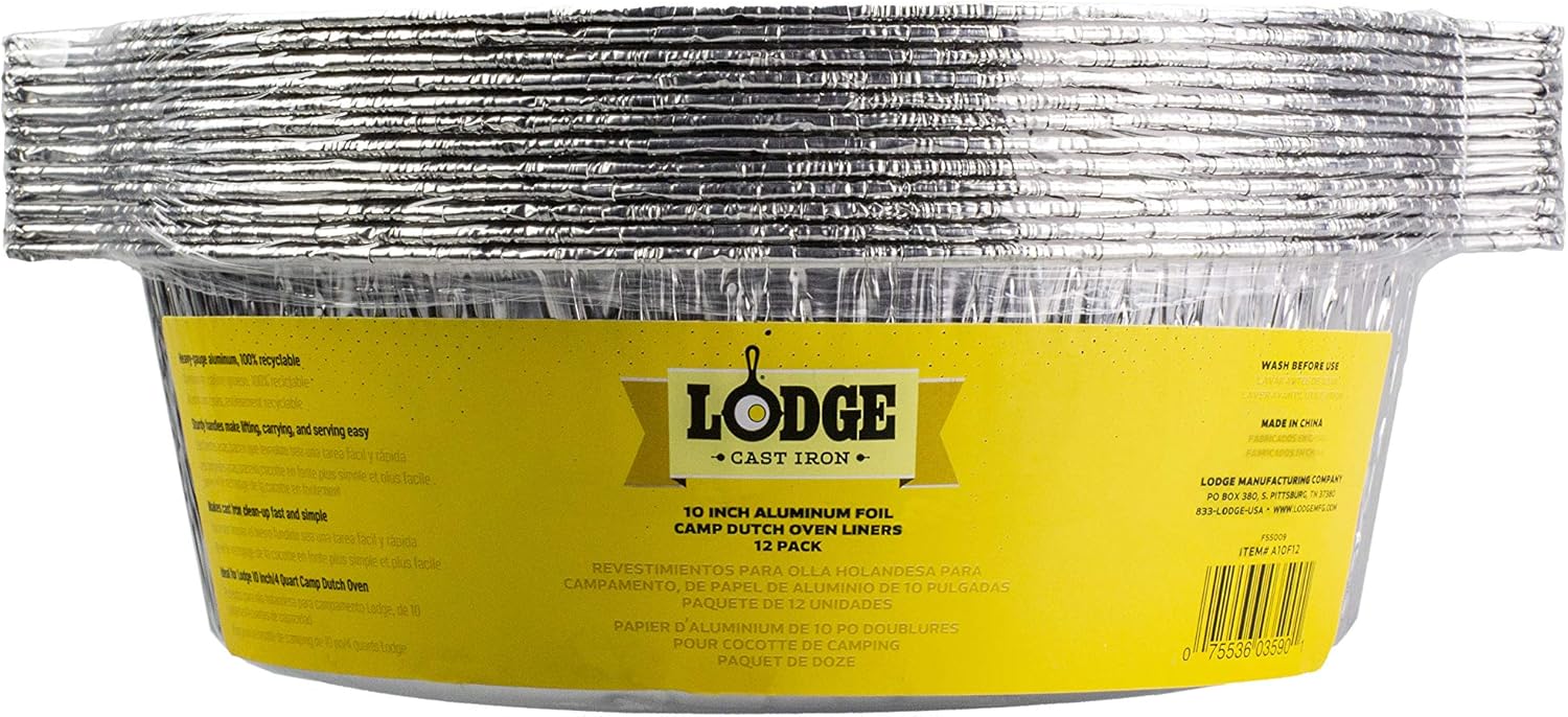 6 Quart Camp Dutch Oven with 12-Pack Aluminum Foil Liners B85285