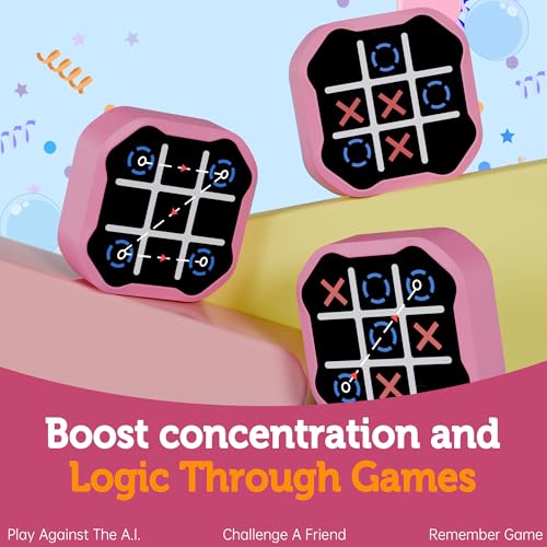 Purple Handheld Electronic Tic Tac Toe Game L3647