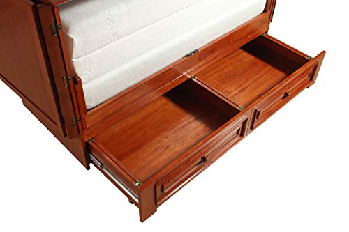 Solid Wood Murphy Storage Bed Queen Cherry N79780