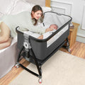 Baby Bassinet Bedside Sleeper with Adjustable Height and Wheels V9208
