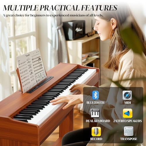 Black 88-Key Weighted Action Electric Piano with 3-Pedal Unit P123
