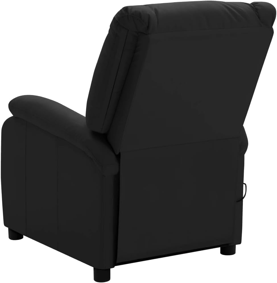 Black Faux Leather Adjustable Recliner Chair with Footrest D97384