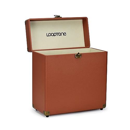 Retro Vinyl Record Storage Carrying Case, Holds 30 Albums, Large Size Carrier Suitcase D732