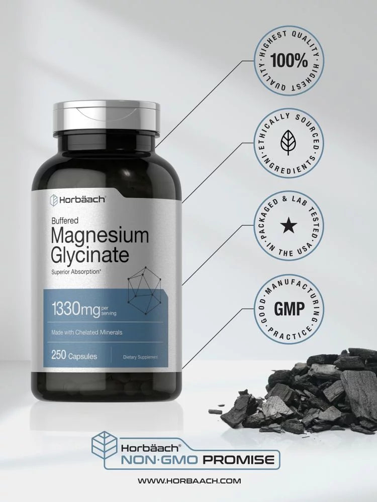 Magnesium Glycinate 1330mg 250 Capsules J5251