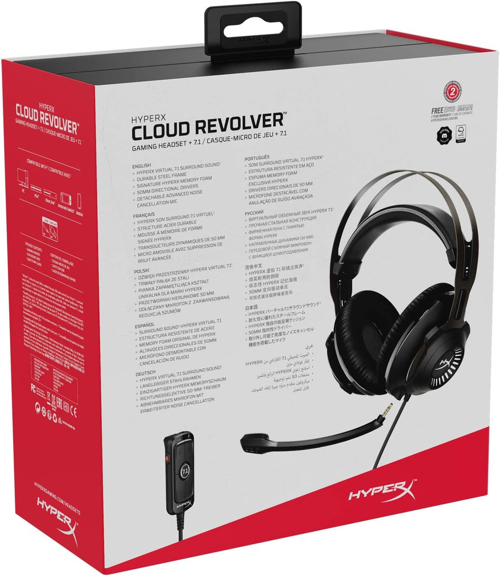 Gaming Headset with 7.1 Surround Sound, Memory Foam, Leatherette, Steel Frame, Detachable Microphone K126