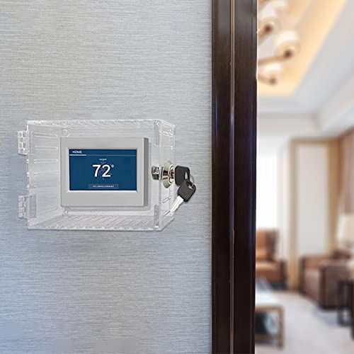 Acrylic Clear Large Thermostat Lock Box with Key, 7.3 x 4.7 x 2.2 inch A34017