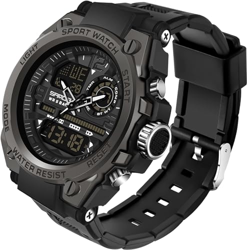 Mens Tactical Waterproof Digital Analog Wristwatch A2526