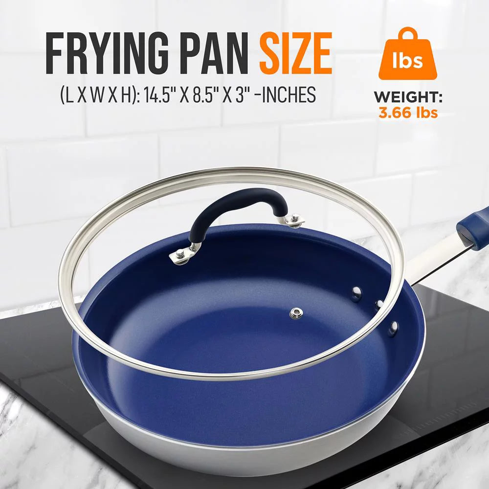 8" Nonstick Ceramic Frying Pan with Lid Z694