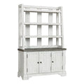 White Wood Credenza with Hutch B5465