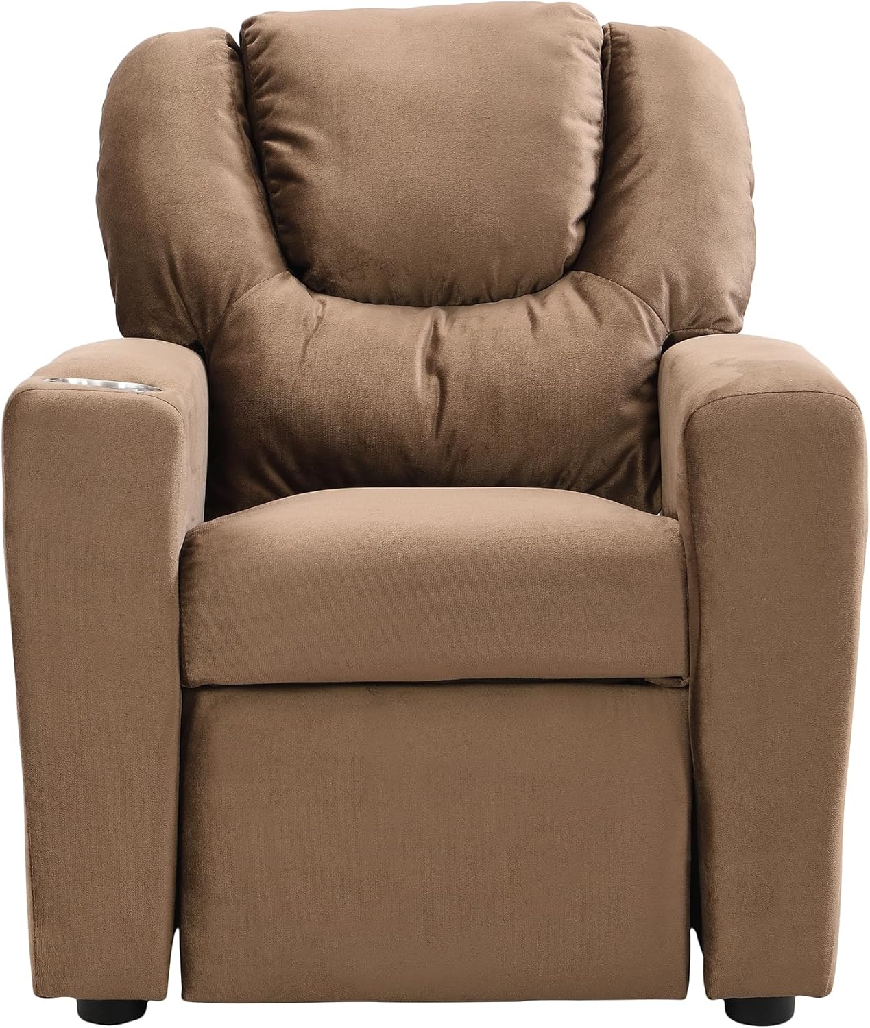 Kids Velvet Recliner Chair with Cup Holder R8425
