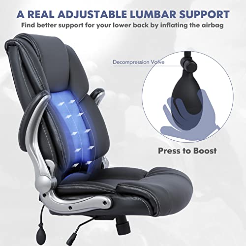 Executive Ergonomic Chair with Bonded Leather, High Back Adjustable Height Q786174