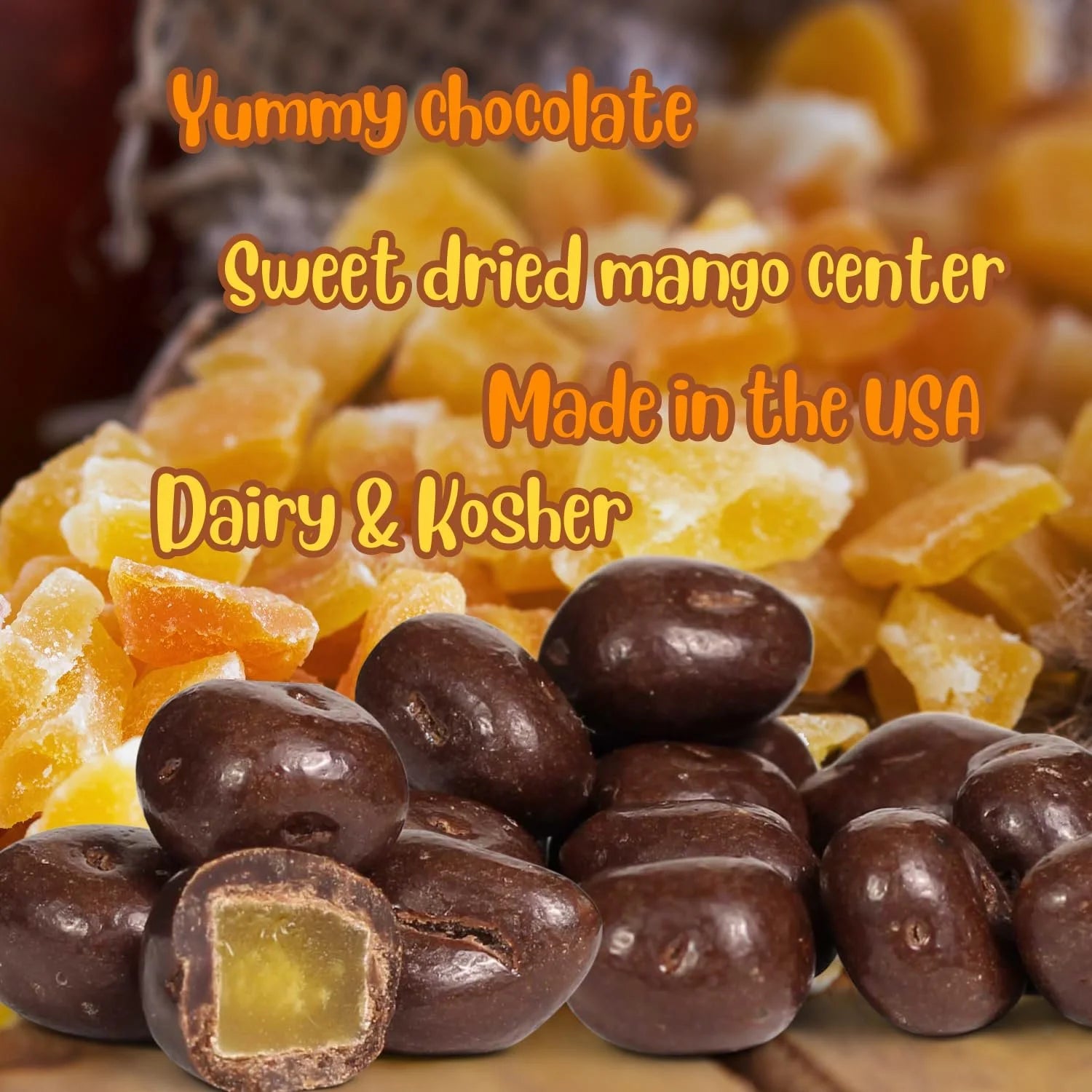 Milk Chocolate Covered Dried Mango 5 Lbs Bulk Bag O33403