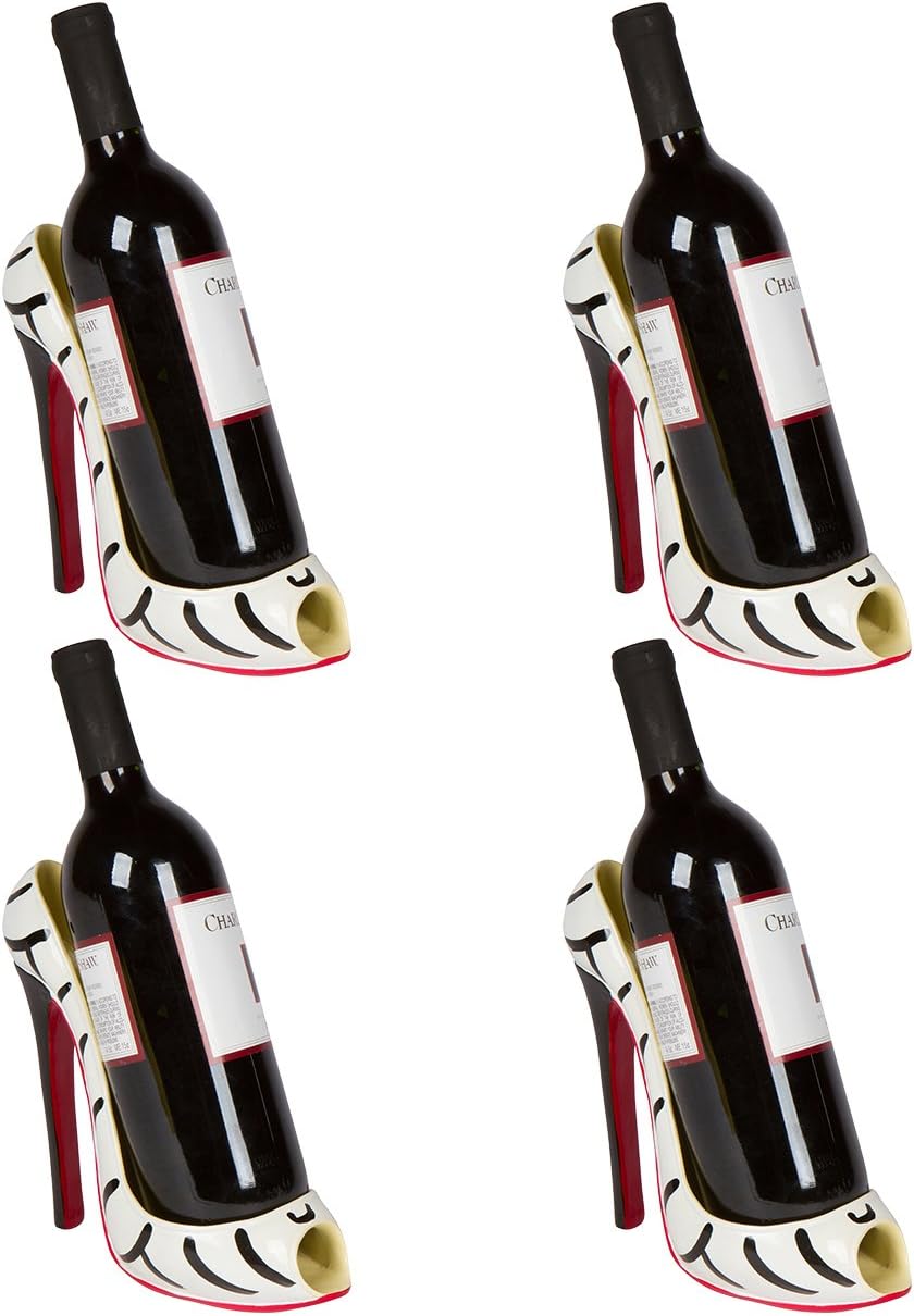 Zebra Print Set of 4 Wine Bottle Holder O28679