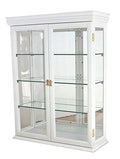 26" Solid Wood Wall Mount Curio Cabinet White M131