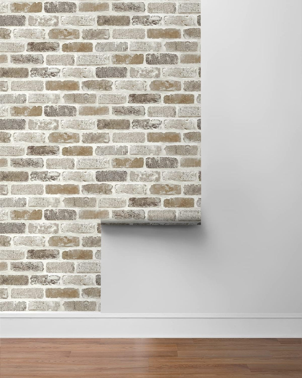 Washed Faux Brick Peel and Stick Wallpaper O717