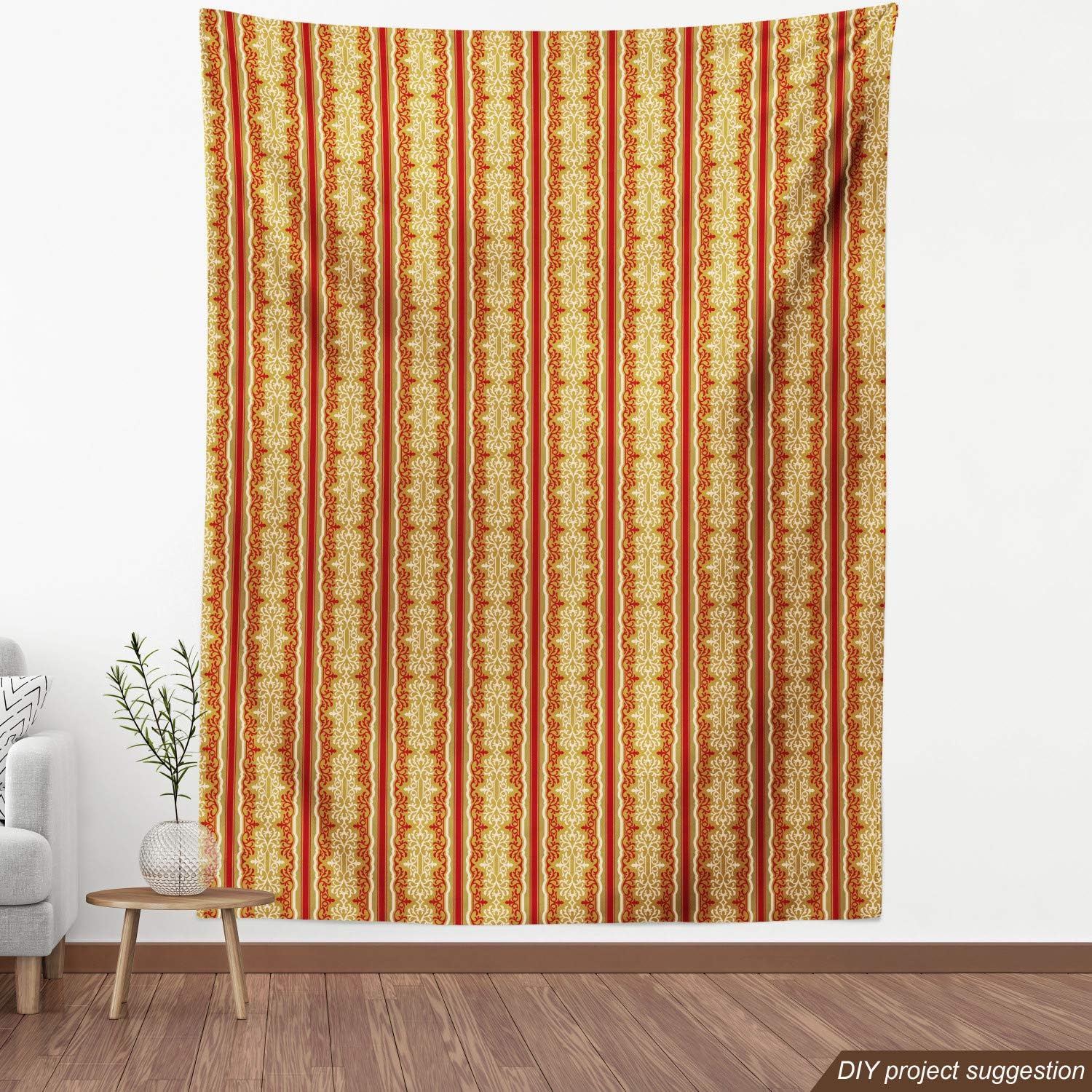 Orient Fabric by The Yard, Ruby Pale Coffee Cream Decorative Fabric Q997127