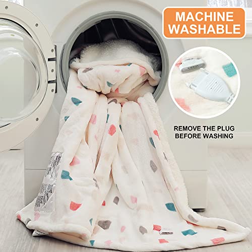 Heated Blanket Throw 50"x60" Machine Washable Electric Throw Blanket with 4 Heating Levels H7898