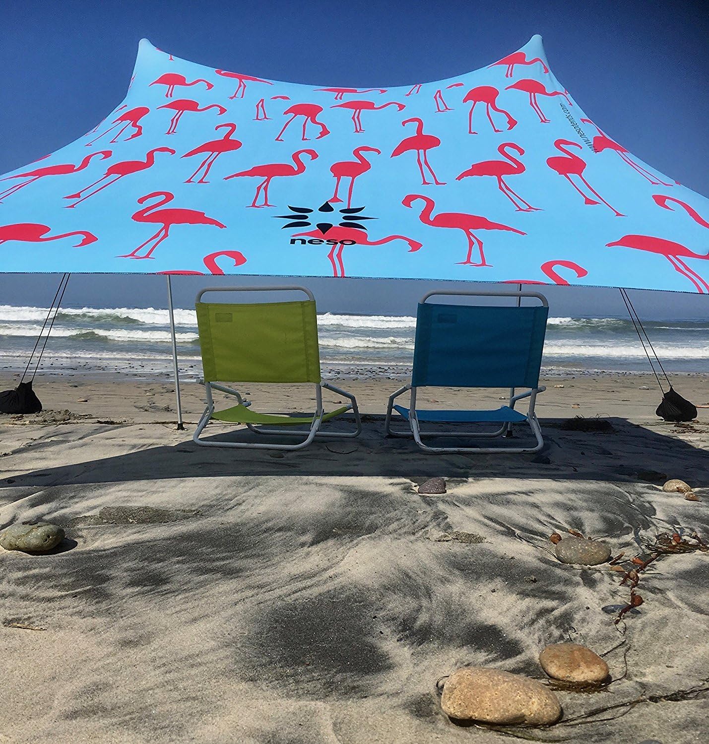 Beach Tent with Sand Anchor, Portable Canopy Sunshade - 7' x 7' W7340