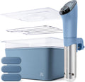 Stone Blue Sous Vide Cooker with Container and Silicone Weights W42504