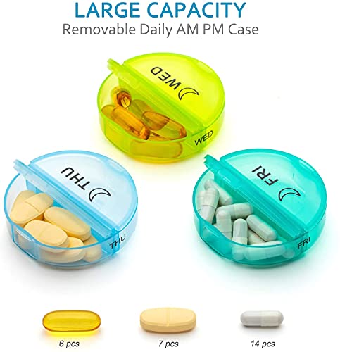 Monthly Pill Organizer 2 Times A Day, XL One Month 28 Day Pill Box AM PM, Daily Pill Case Large 4 Week M5465