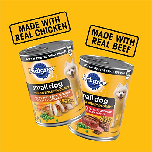 Small Dog Tender Bites in Gravy, Steak & Vegetable Flavor Canned Wet Dog Food, 13.2 oz. Cans H820945